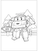 Robocar Poli kleurplaat 7
